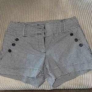 black and white gingham print shorts